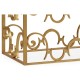 Rectangular Arabesque Gilded Iron End Table with 20mm Clear Glass Top