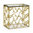 Rectangular Arabesque Gilded Iron End Table with 20mm Clear Glass Top