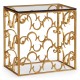 Rectangular Arabesque Gilded Iron End Table with 20mm Clear Glass Top
