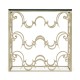 Rectangular Arabesque Silver-Leaf Iron End Table with 20mm Clear Glass Top