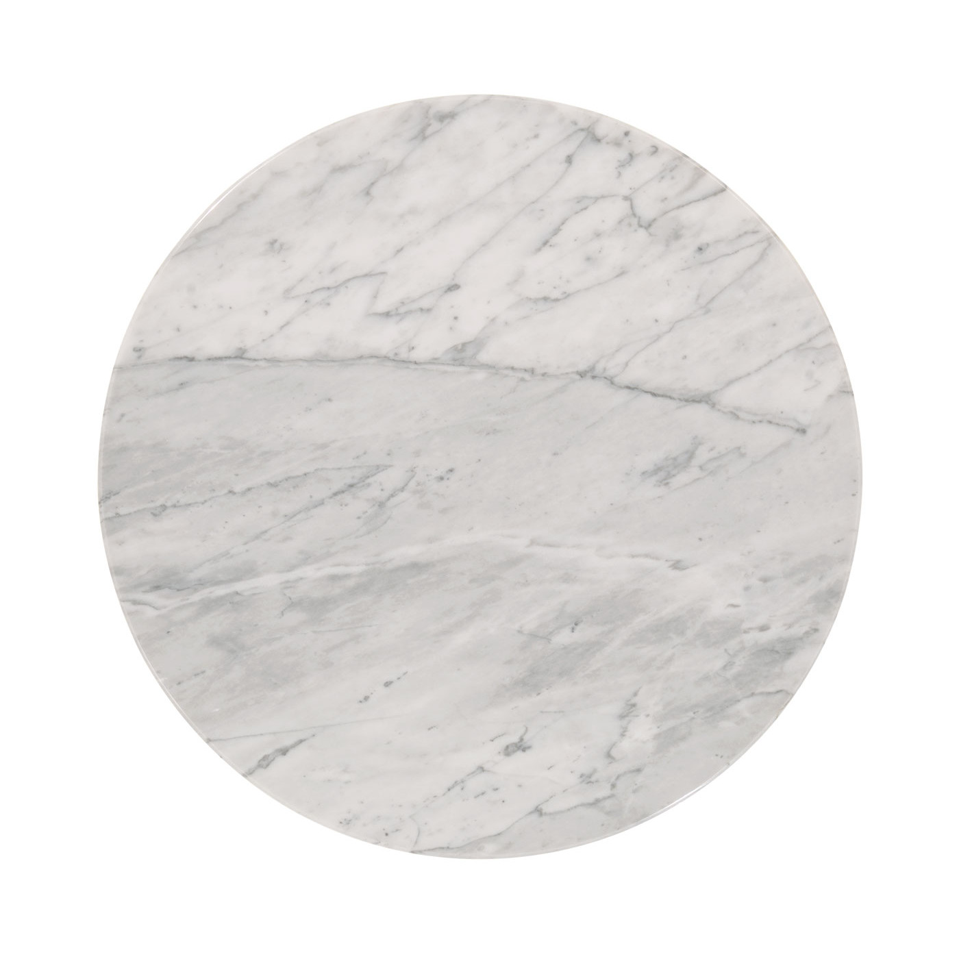 Round Stainless Steel & Faux Calacatta Oro Marble Side Table