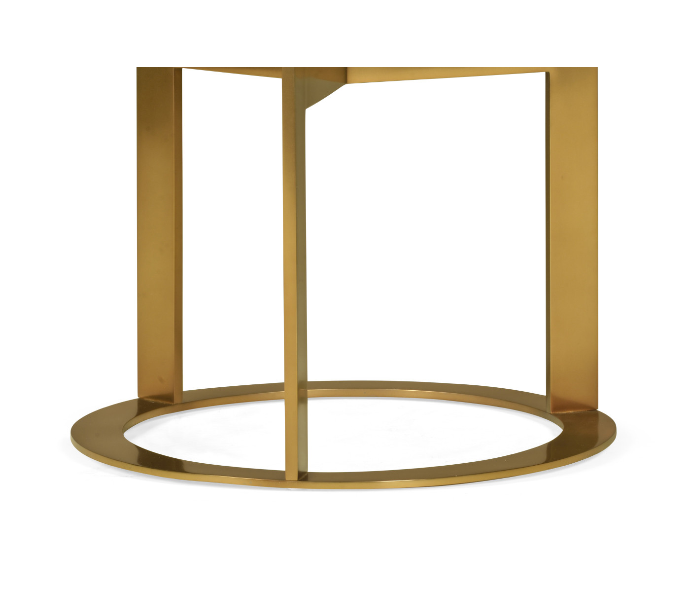 Round Polished Brass & Black Ash Side Table with Black Granite Top
