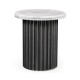 Round Charcoal Grey & Faux Calacatta Oro Marble Side Table