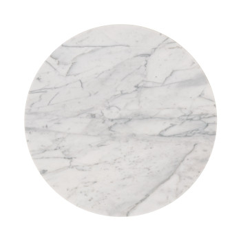 Round Charcoal Grey & Faux Calacatta Oro Marble Side Table