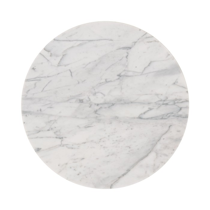 Round Charcoal Grey & Faux Calacatta Oro Marble Side Table