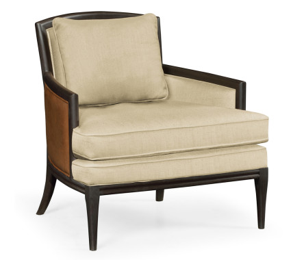 Rounded Back Dark Brown Ash Occasional Chair