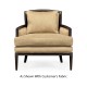 Rounded Back Dark Brown Ash Occasional Chair