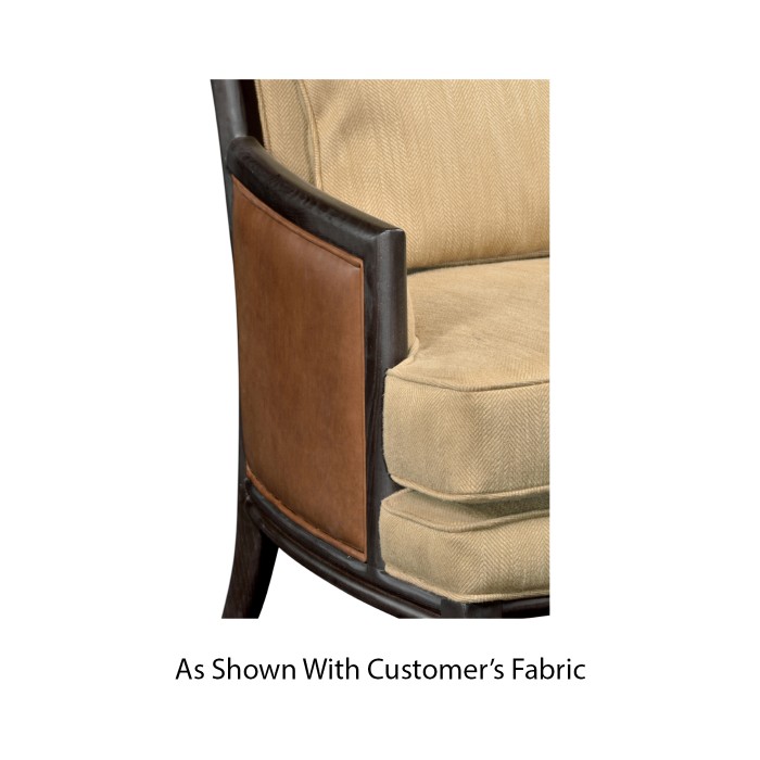 Rounded Back Dark Brown Ash Occasional Chair