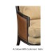 Rounded Back Dark Brown Ash Occasional Chair