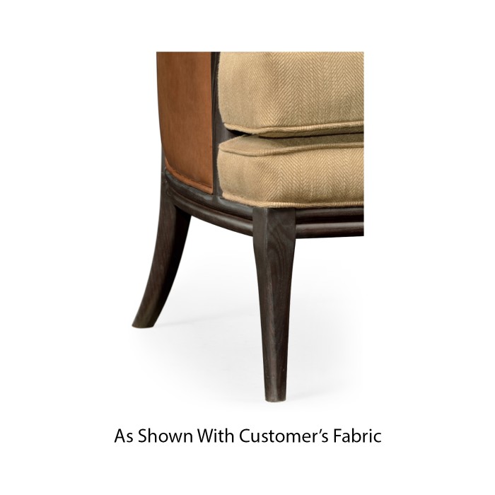 Rounded Back Dark Brown Ash Occasional Chair