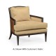 Rounded Back Dark Brown Ash Occasional Chair