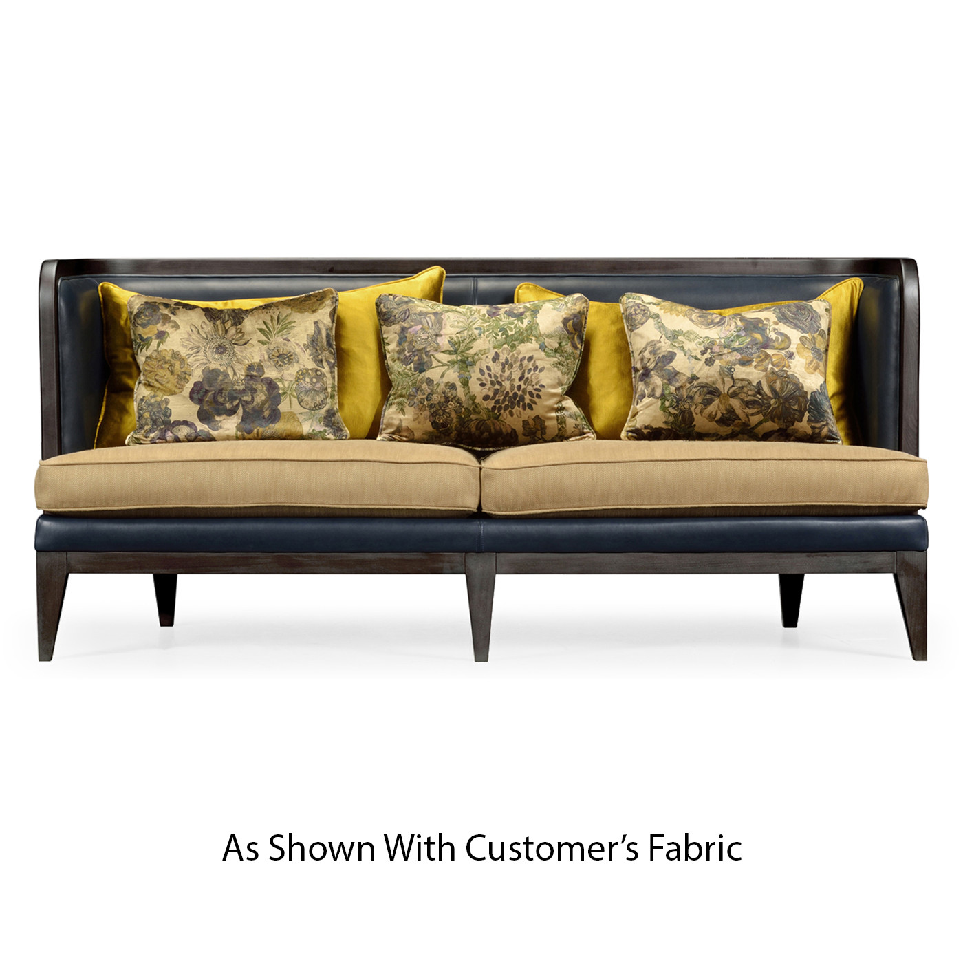 Curved Dark Brown Ash Sofa