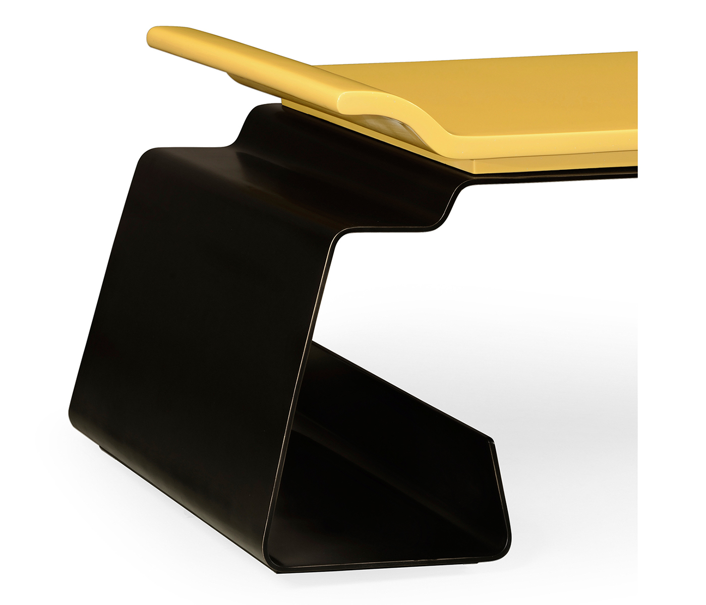 Asian Peking Yellow & Bronzed Iron Coffee Table