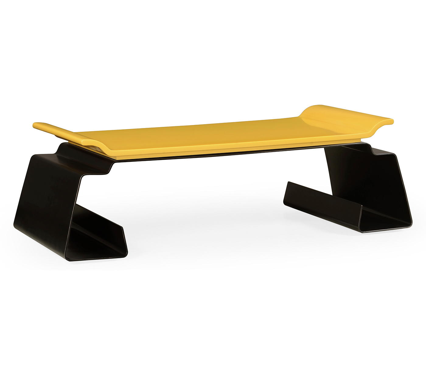 Asian Peking Yellow & Bronzed Iron Coffee Table