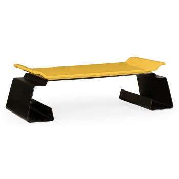 Asian Peking Yellow & Bronzed Iron Coffee Table