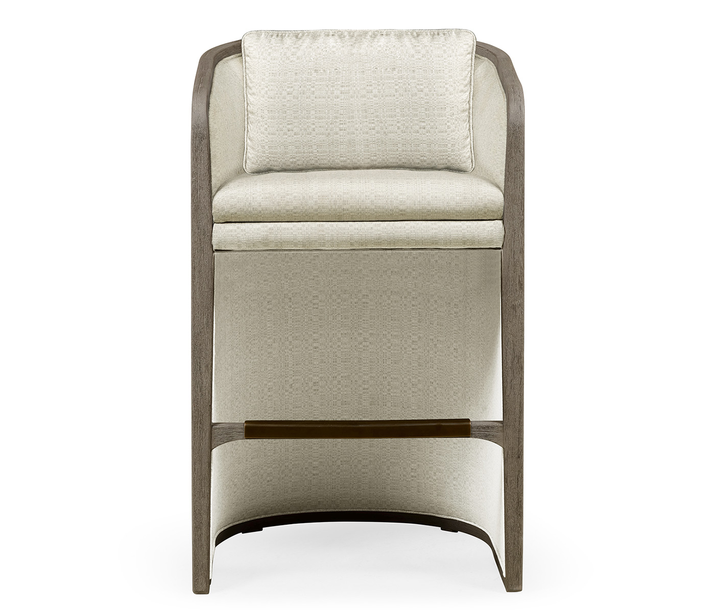 Grey & Dark Grey Rattan Tub Bar Stool