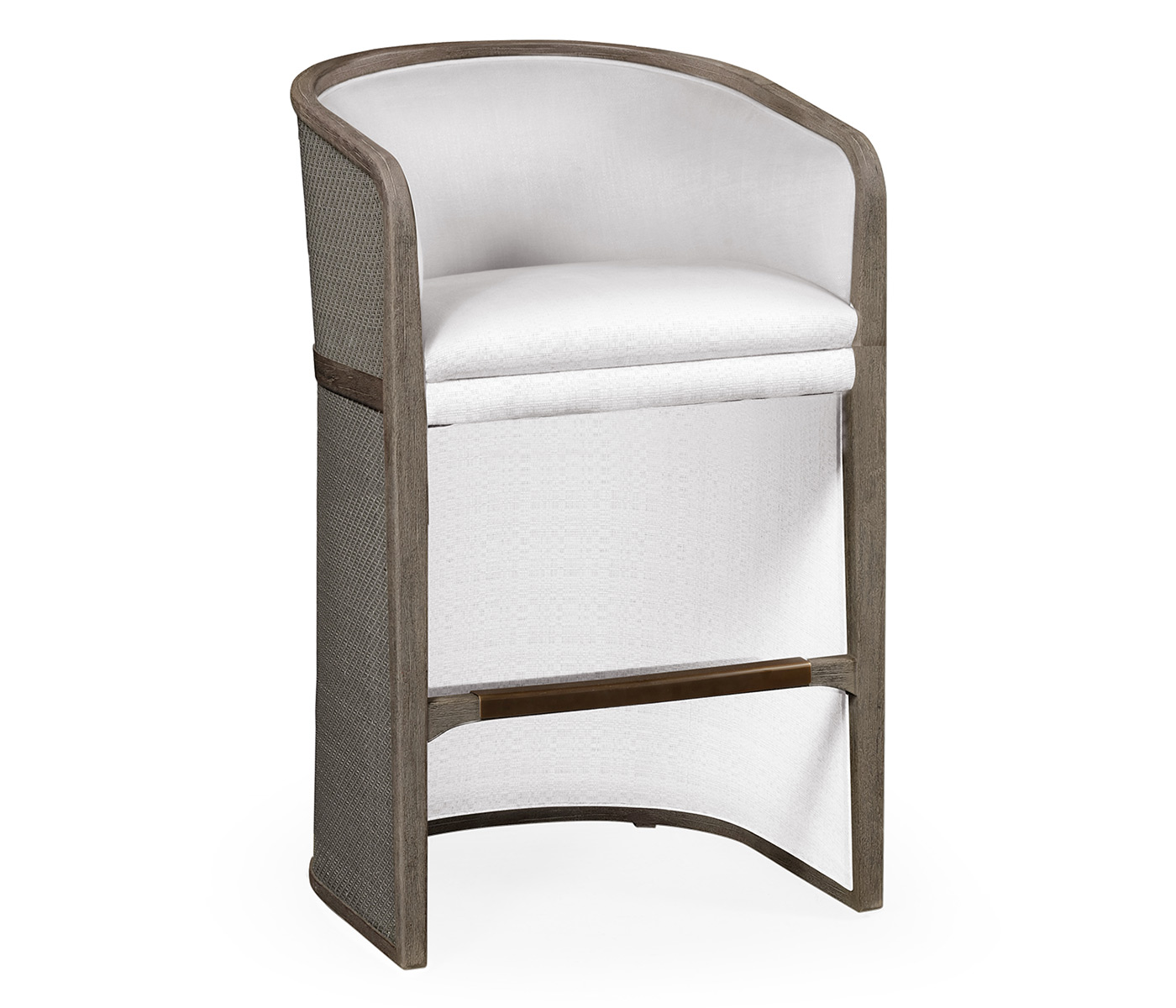 Grey & Dark Grey Rattan Tub Bar Stool
