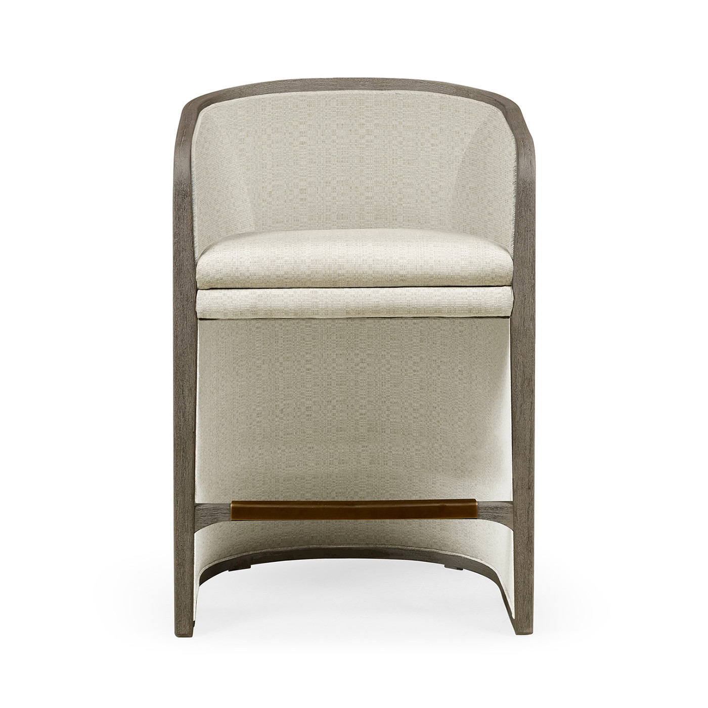 Grey & Dark Grey Rattan Tub Counter Stool