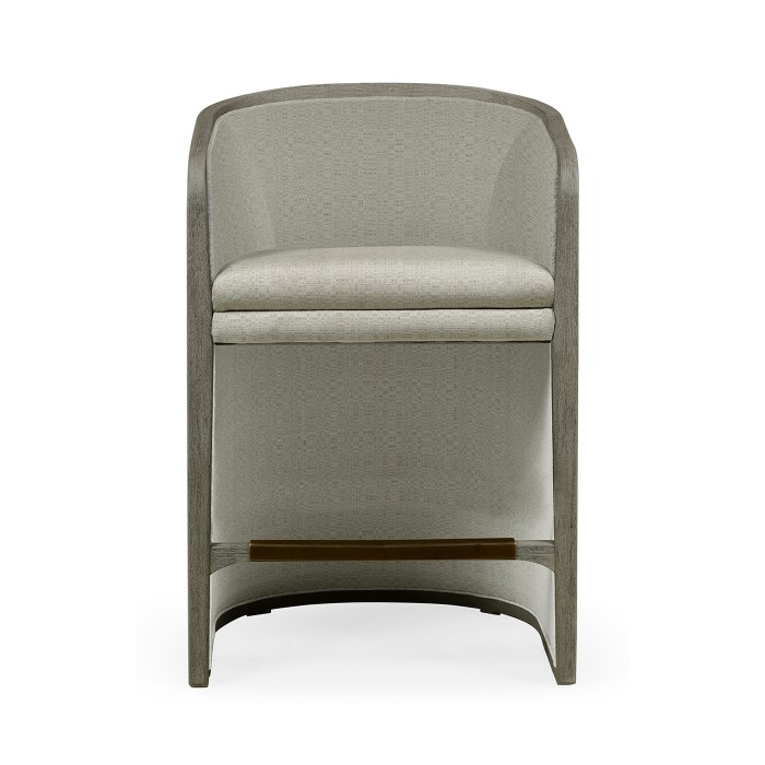 Grey & Dark Grey Rattan Tub Counter Stool