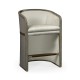 Grey & Dark Grey Rattan Tub Counter Stool