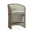 Grey & Tan Rattan Tub Counter Stool