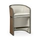 Grey & Tan Rattan Tub Counter Stool