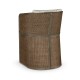 Grey & Tan Rattan Tub Counter Stool