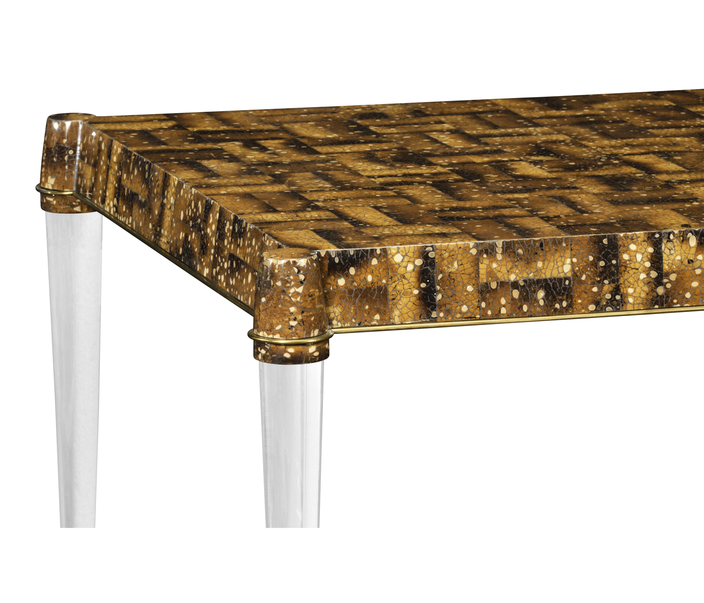 Dark Black Eggshell & Acrylic Coffee Table