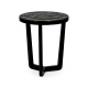 Small Black Gloss Side Table with Marble Top