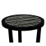 Small Black Gloss Side Table with Marble Top