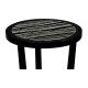 Small Black Gloss Side Table with Marble Top