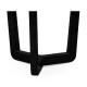 Small Black Gloss Side Table with Marble Top