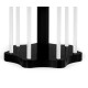 Op Art Floral Bright Satinwood & Acrylic Lamp Table