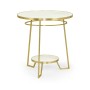 Round Ivory Crackle Ceramic Laquered Lamp Table