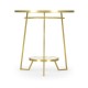 Round Ivory Crackle Ceramic Laquered Lamp Table