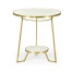Round Ivory Crackle Ceramic Laquered Lamp Table