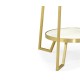 Round Ivory Crackle Ceramic Laquered Lamp Table