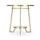 Round Ivory Crackle Ceramic Laquered Lamp Table