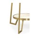 Round Ivory Crackle Ceramic Laquered Lamp Table