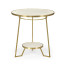Round Ivory Crackle Ceramic Laquered Lamp Table