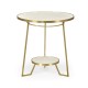 Round Ivory Crackle Ceramic Laquered Lamp Table