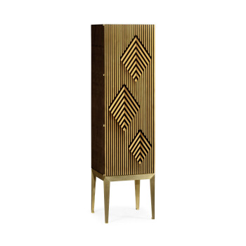 Op Art Diamond Bright Satinwood Left Drinks Cabinet