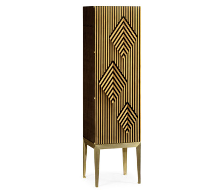 Op Art Diamond Bright Satinwood Left Drinks Cabinet