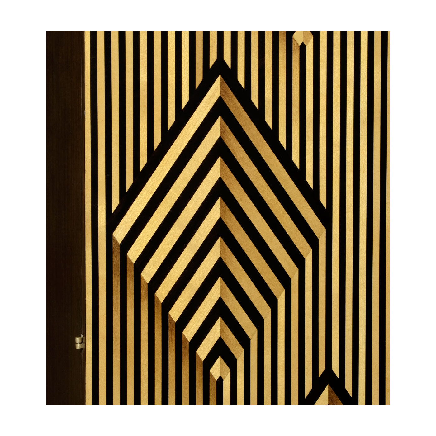 Op Art Diamond Bright Satinwood Left Drinks Cabinet