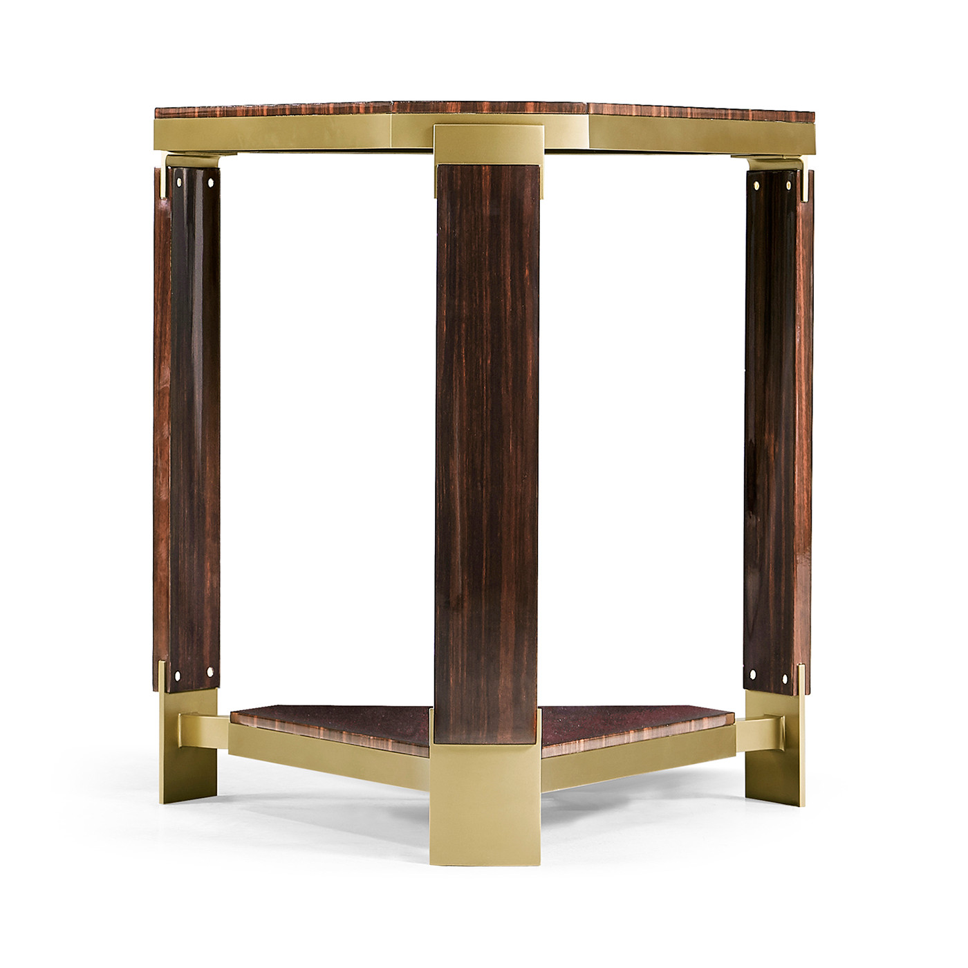 Triangular Dark Macassar Ebony Side Table