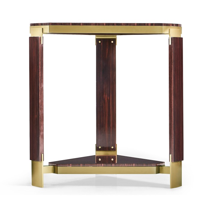 Triangular Dark Macassar Ebony Side Table