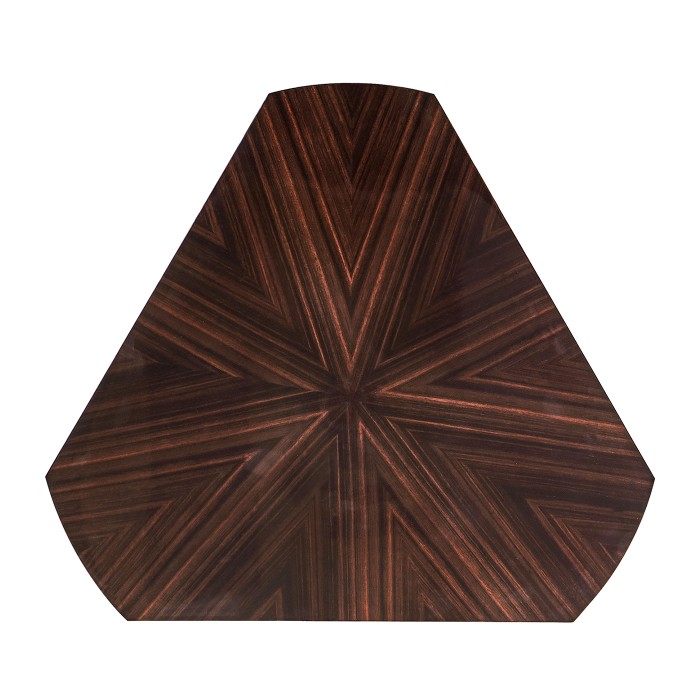Triangular Dark Macassar Ebony Side Table