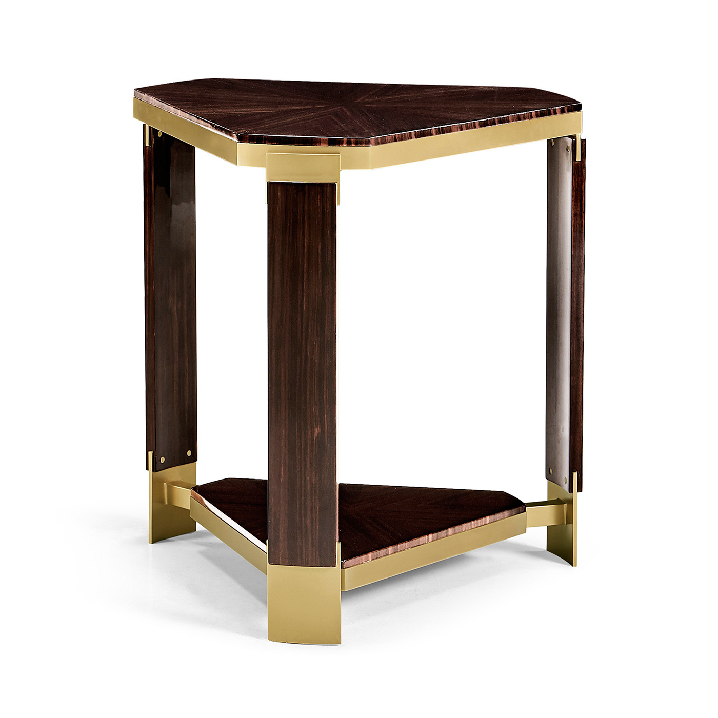 Triangular Dark Macassar Ebony Side Table