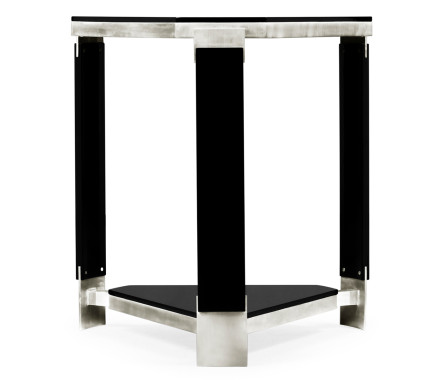 Triangular Black Gloss Side Table