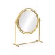 Round Antique Brass & Zebrano Dressing Table Mirror
